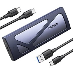 External Enclosure UGREEN CM400 M.2 SATA/NVMe (кабель USB 3.0 - USB-C в комплекте, серый) 90264