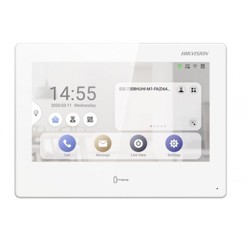 IP видеодомофон HIKVISION DS-KH9310-WTE1 OS Android (7" TFT LCD/1024x600/PoE/Wi-Fi/mSD/LAN/Touch/Hik Connect) White