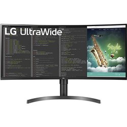 Монитор LCD 35" LG 35WN75CN-B, VA, 3440x1440 (Ultra Wide Full HD 21:9), 100Hz, 2500:1, 300cd/m2, 178/178, 5ms, 2xHDMI, DP, 2xUSB