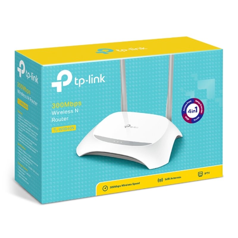 Маршрутизатор TP-Link TL-WR840N, 300М, 1 WAN порт 10/100М + 4 LAN порта 10/100М