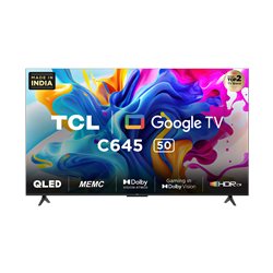 Телевизор 50" TCL 50C645 4K QLED, Google TV, 120Hz, Dolby Vision & Atmos, Безрамочный