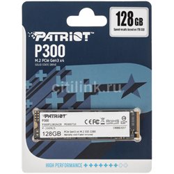 Твердотельный накопитель SSD 128GB Patriot P300 M2, NVME PCIe Gen 3, 2280 TLC 3D, Read/Write up 1600/600MB/s, 150000 IOPS [P300P