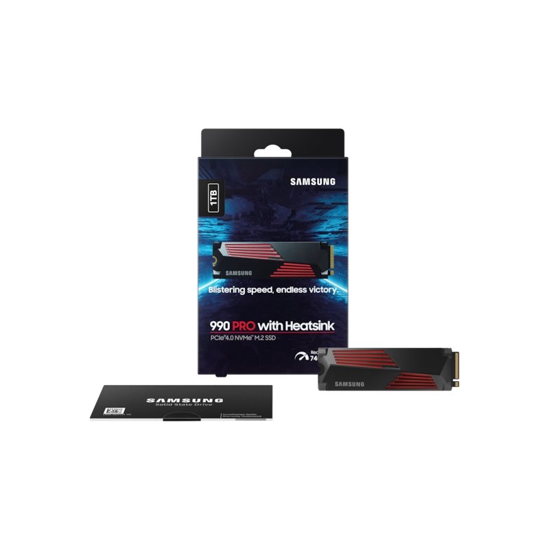 Твердотельный накопитель SSD 1TB Samsung 990 PRO with Heatsink MZ-V9P1T0CW M.2 2280 PCIe 4.0 x4 NVMe 2.0, Box