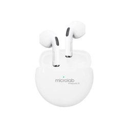 Наушники Microlab Wisepods10, Bluetooth, V5.0, До 3 часов воспроизведения музыки, Встроенный микрофон, Белый