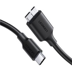 Кабель для жестких дисков UGREEN US312 (USB-C- Micro B, 1м), чёрный 20103