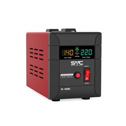 Стабилизатор (AVR) SVC R-1000, 1000ВА/1000Вт, Диапазон работы AVR: 140-260В, Выходное напряжение: 220В +/-7%, Задержка включения