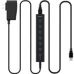 Разветвитель USB-HUB ORICO H7013-U3-V1-BK-BPUSB3.0x7, Cable 1m,5V2A, BLACK