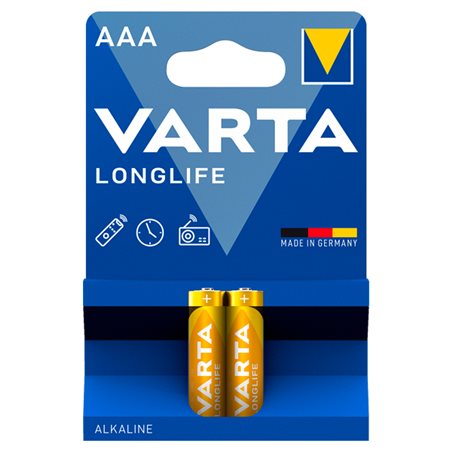 Батарейка AAA 1.5v VARTA LONGLIFE Micro 4103 Ministilo LR03 MN2400 (в упаковке 2шт, цена за 2шт)