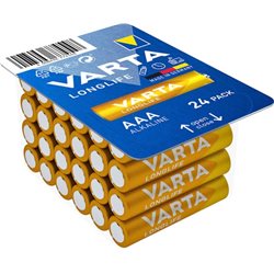 Батарейка AAA 1.5v VARTA LONGLIFE ALKALINE LR03 1222 (в упаковке 24шт, цена за 1шт)