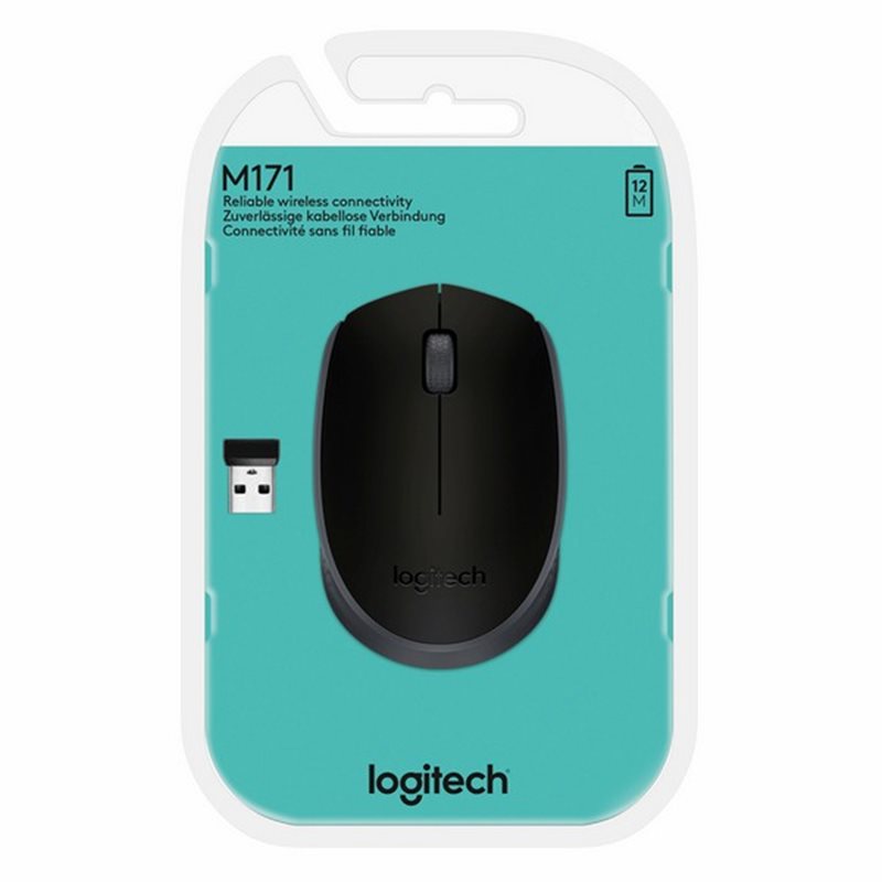 Беспроводная мышь Logitech M171, optical 1000dpi, 3btn, Black, USB [910-004424]