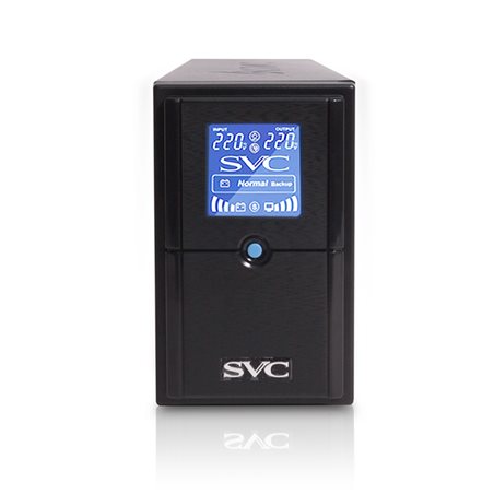 Источник бесперебойного питания SVC V-600-L-LCD, Мощность 600ВА/360Вт, Диапазон работы AVR: 165-275В, AVR в режиме Booster: 138-