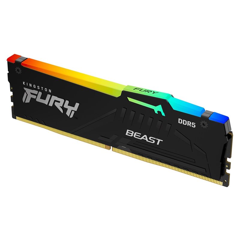 DDR5 16GB PC-41600 (5200MHz) KINGSTON FURY BEAST RGB BLACK KF552C40BBA-16