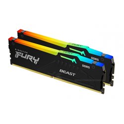 DDR5 16GB (2x8GB) PC-41600 (5200MHz) KINGSTON FURY BEAST RGB BLACK KF552C40BBAK2-16