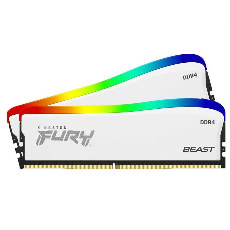 DDR4 32GB (2x16GB) PC-28800 (3600MHz) KINGSTON FURY BEAST WHITE RGB KF436C18BWAK2/32