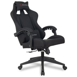 Кресло игровое Zombie PREDATOR, макс.нагрузка 150 кг, регулировка высоты, блокировка наклона, ткань/пластик, черный, ID1908740