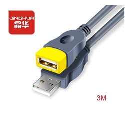 шнур USB M-F 3м (Jinghua серый)