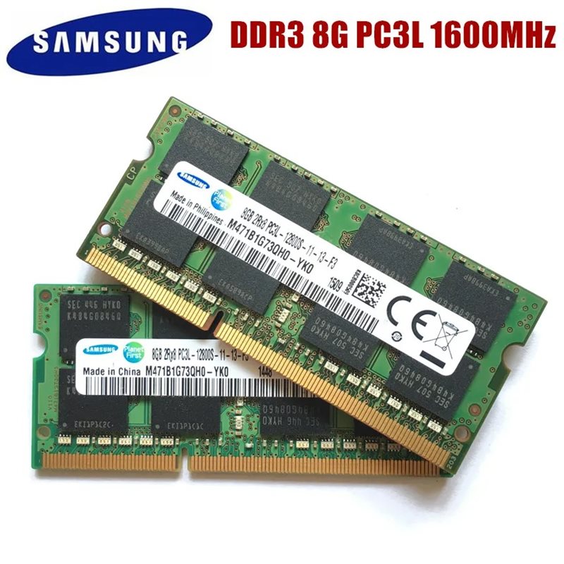 Оперативная память Samsung 8GB 1Rx8 PC3L-12800S DDR3 1600MHz SO-DIMM RAM  1.35v