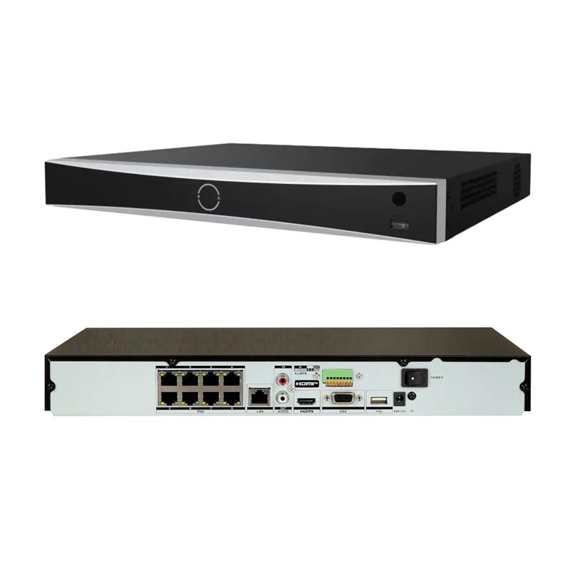 NVR HIKVISION DS-7608NXI-K2/8P (80|160Mb/s/8MP/4K/H.265+/2xSATA/3xUSB2.0/HDMI/VGA/RCA/Alarm 4/1)