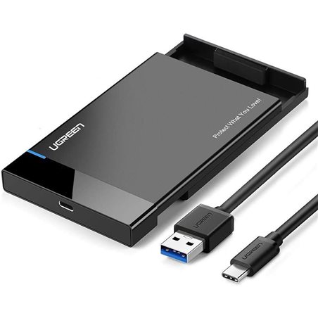 UGREEN CM300 70498 Внешний корпус для HDD/SSD 2.5", кабель Type-C to USB 3.0, чёрный
