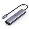 UGREEN CM473 20805 Расширитель USB, 4 Порта, USB 3.0 to USB 3.0, Порт DC 5V Type-C, серый