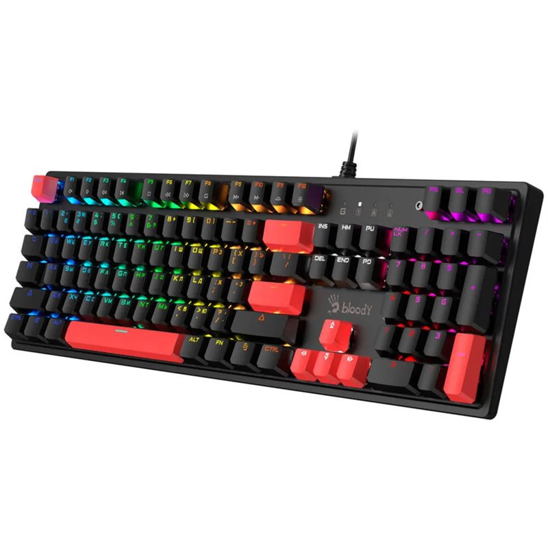 Клавиатура A4TECH BLOODY S510R GAMING MECHANICAL FIRE BLACK BLMS RED SWITCH KEYBOARD USB US+RUS