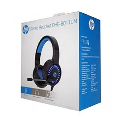 Гарнитура HP DHE-8011UM, Тип крепления: Дуговые, Микрофон, Регулятор громкости, 3,5 Mini Jack, LED, Длина кабеля 2.м., Черный