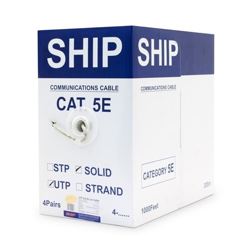 Сетевой провод UTP 5E (витая пара) SHIP D135-P, Cat.5e, UTP, 4x2x1/0.51мм, PVC, 305 м/б