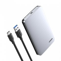 External Enclosure UGREEN CM300 (SSD/HDD 2.5" SATA, кабель USB-A - USB Type-C, алюминий) серый  70498