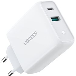 Зарядное устройство UGREEN CD170 USB-A + USB-C, 36W, белый  60468