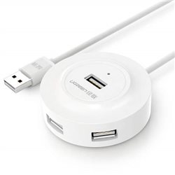 USB-HUB UGREEN CR106 (4xUSB2.0, 1м, белый) 20270