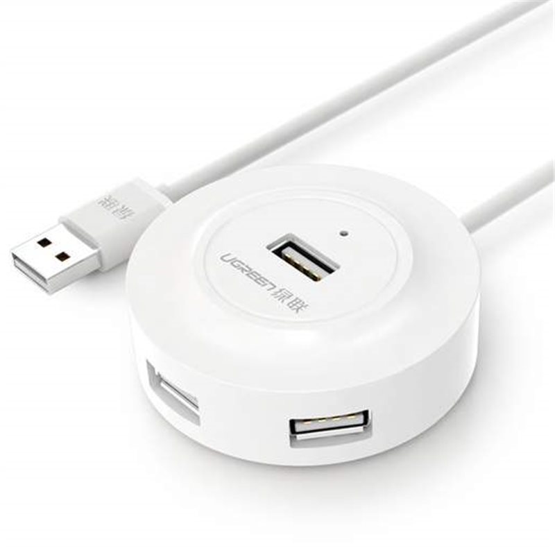 USB-HUB UGREEN CR106 (4xUSB2.0, 1м, белый) 20270