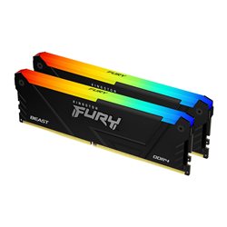 Оперативная память DDR4 32GB (2x16GB) PC-28800 (3600MHz) KINGSTON HYPERX FURY Beast RGB Black [KF436C18BB2AK2/32]
