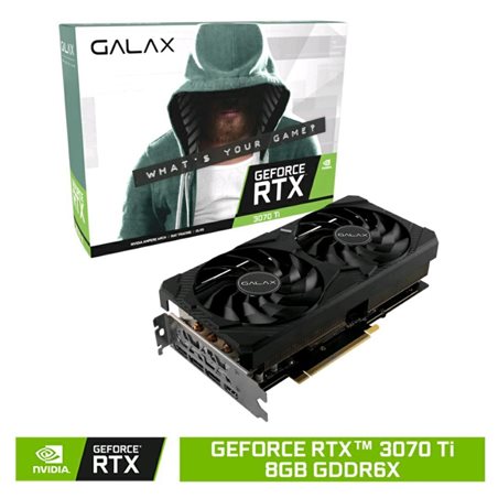 Видеокарта GALAX GeForce GTX3070Ti 1-click OC (8GB GDDR6, 256bit, HDMI, 3xDisplayPort, Dual Fan)