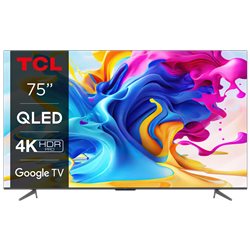 Телевизор 75" TCL 75C645 4K QLED, Google TV, 120Hz, Dolby Vision & Atmos, Безрамочный