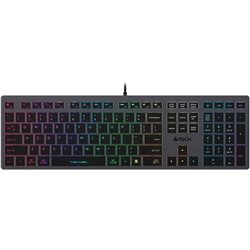 Клавиатура A4tech Fstyler FX60H-Neon-LED USB, SLIM, USBHUBx2, серый корпус, цветная подсветка