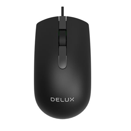 Мышь проводная Delux M322BU USB, оптическая, DPI:max1000, 3 кнопки, черный