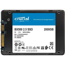 Твердотельный накопитель SSD 2000GB Crucial [CT2000BX500SSD1] BX500 3D NAND SATA 2.5-inch, Read/Write up 540/500MB/s, 1.5Mh(MTBF