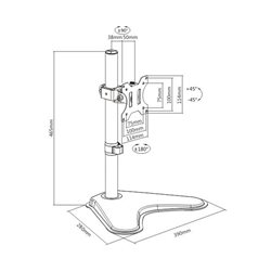 Настольный кронштейн для мониторов Brateck LDT12-T01, 13"-32", Нагрузка 8 кг., Наклон +/- 45°, Поворот +/- 90°, Вращение монитор