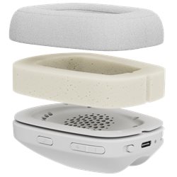 Беспроводные наушники Logitech ZONE VIBE 100 с микрофоном, 20-20000Гц, Bluetooth 5.2, USB Type-C, 185г, Off-White [981-001219]
