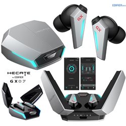 Наушники Edifier GX07, Bluetooth, Без крепления, Внутриканальные, RGB, Микрофон, Серый