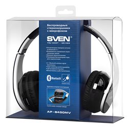 Наушники беспроводные SVEN AP-B450MV  с микрофоном/накладные/Bluetooth 4.1/черно-белый