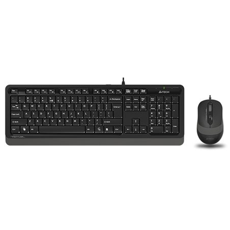 Клавиатура+мышь A4Tech Fstyler F1010, Оптическая Мышь, USB, 1600DPI, Длина кабеля 1,5 метра, Анг/Рус, Серый
