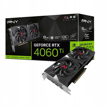 Видеокарта PNY GeForce RTX 4060Ti XLR8 Gaming VERTO OC PCI-e 4.0. 8GB GDDR6/128 bit. 2535MHz/18000MHz. 3*DP1*HDMI. Dual Fan. [VC