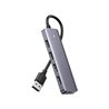 Расширитель USB UGREEN CM219 50985, 4 Порта, USB 3.0 to USB 3.0, Порт DC 5V Type-C, кабель 0.15м, серый