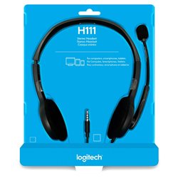Наушники Logitech H111 с микрофоном (кабель 1,8м, jack 3.5)