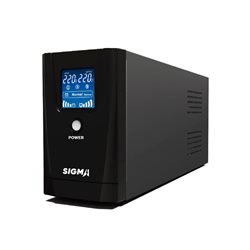 UPS SIGMA V-1500 LCD Мощность: 1500VA/900W Бат.:12V/9Ah*2шт 3 вых. Shuko CEE7. Корпус метал.