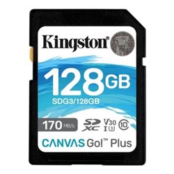 Secure Digital SDXC CL10 128GB KINGSTON  Canvas Go Plus 170R C10 UHS-I U3 V30