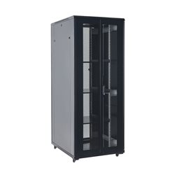 Шкаф серверный напольный Finen A36842 42U, 600x800x2054 мм, перфорированная дверь, 800кг,  в комплекте полка 1 шт. вентилятор 4ш