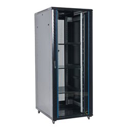 Шкаф серверный напольный Finen AS8042 42U, 800x1000x2054 мм, дверь из закаленного стекла, 800кг, в комплекте полка 1 шт. вентиля