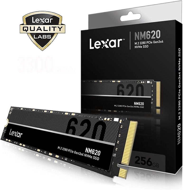 SSD Lexar NM620 256GB M.2 2280, PCIe Gen 3.x4, Read up: 3500Mb/s, Write up: 1300 Mb/s, TBW 125TB